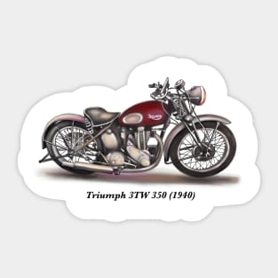 Drawing of Retro Classic Motorcycle Triumph 3TW 350 1940 Sticker